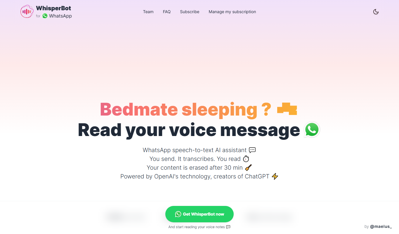 WhisperBot app screenshot
