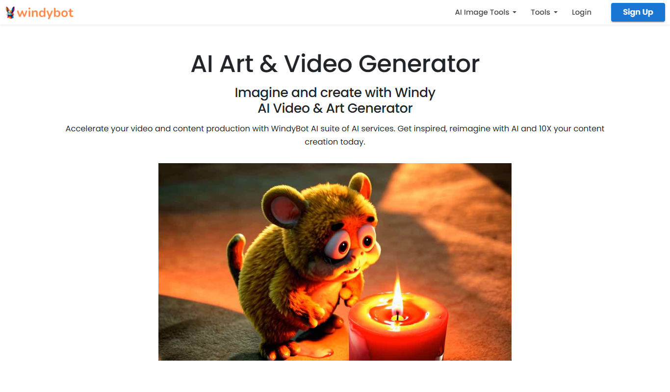 Screenshot of the Windy AI Writer interface
