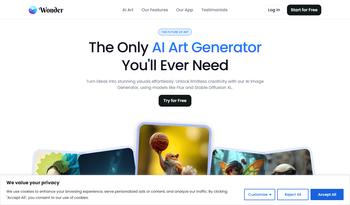 Wonder AI app screenshot