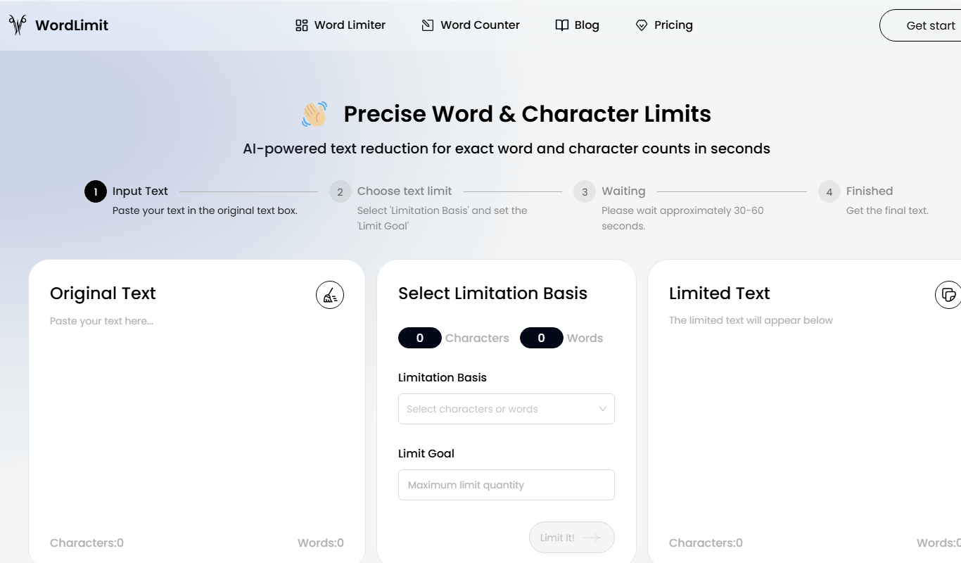 WordLimit AI app screenshot