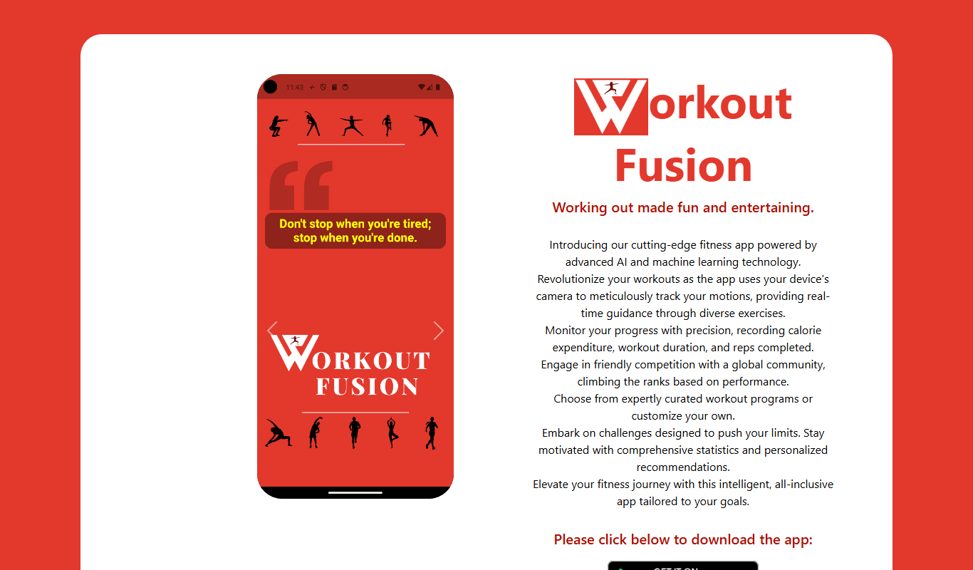 Workout Fusion app screenshot
