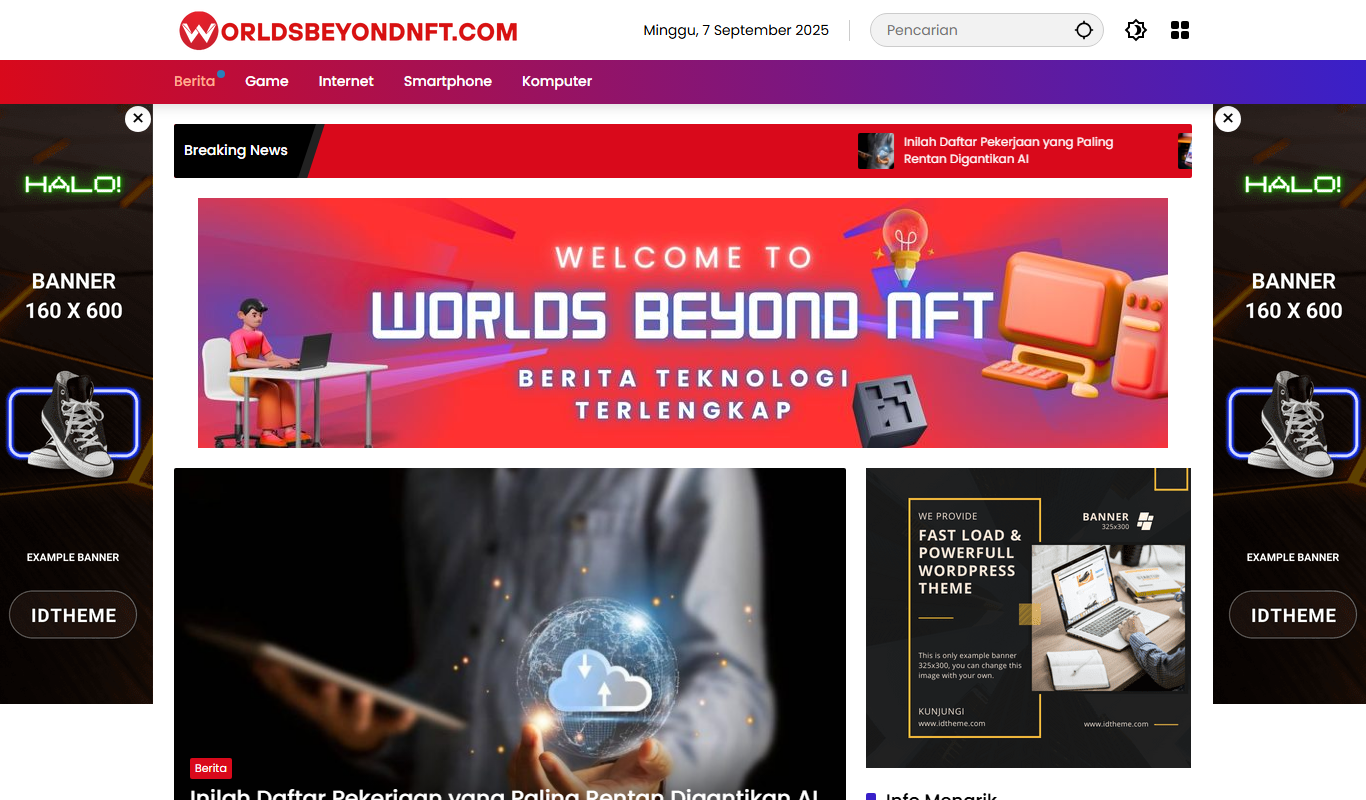 Screenshot of the Worlds Beyond interface