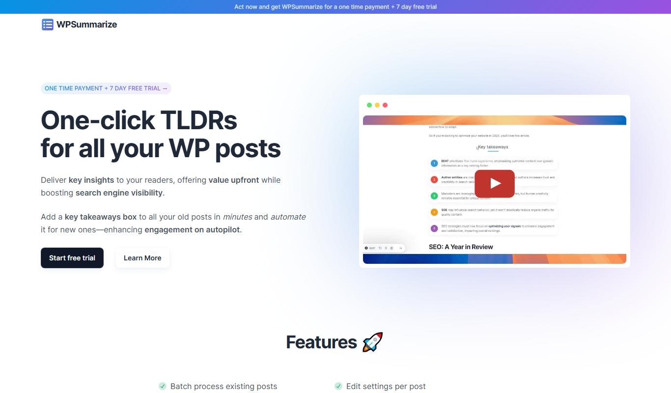 WPSummarize app screenshot