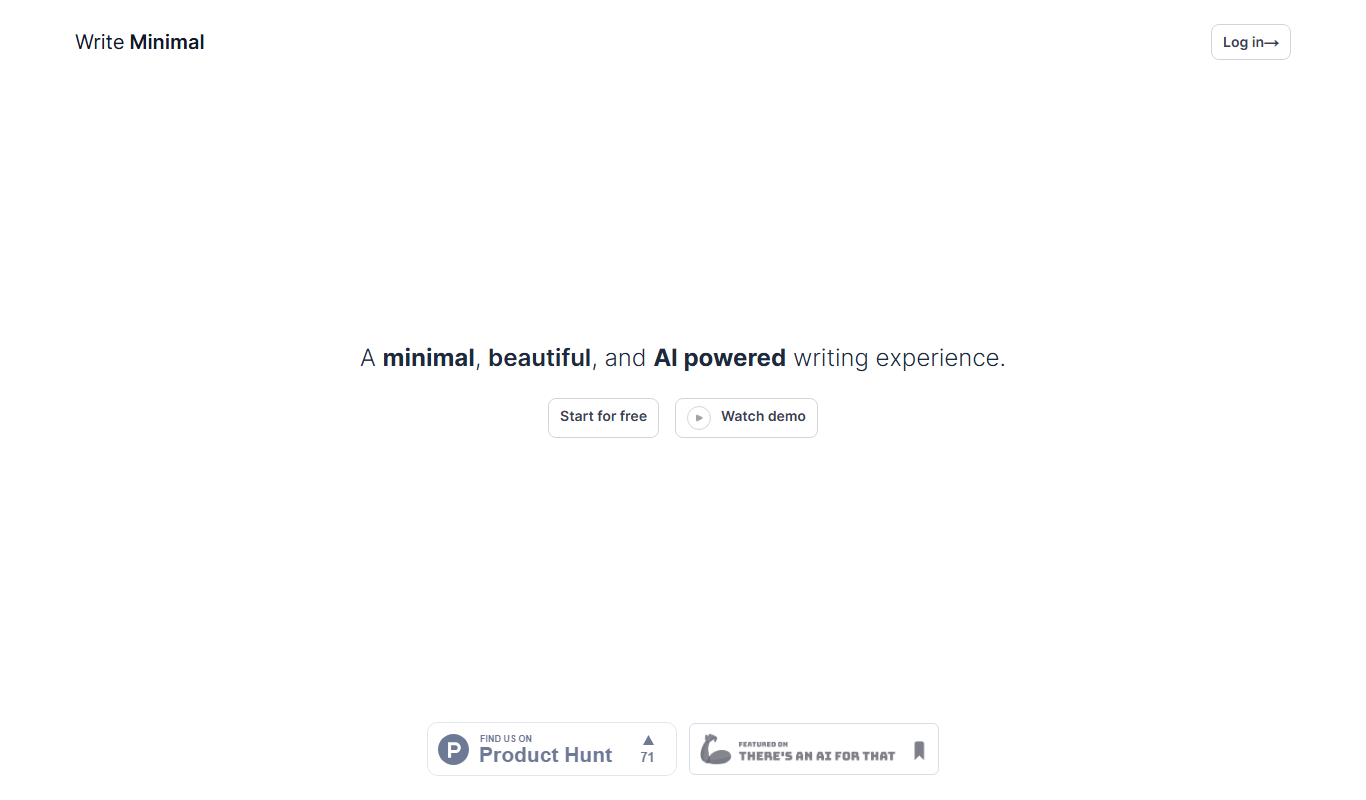 Write Minimal app screenshot