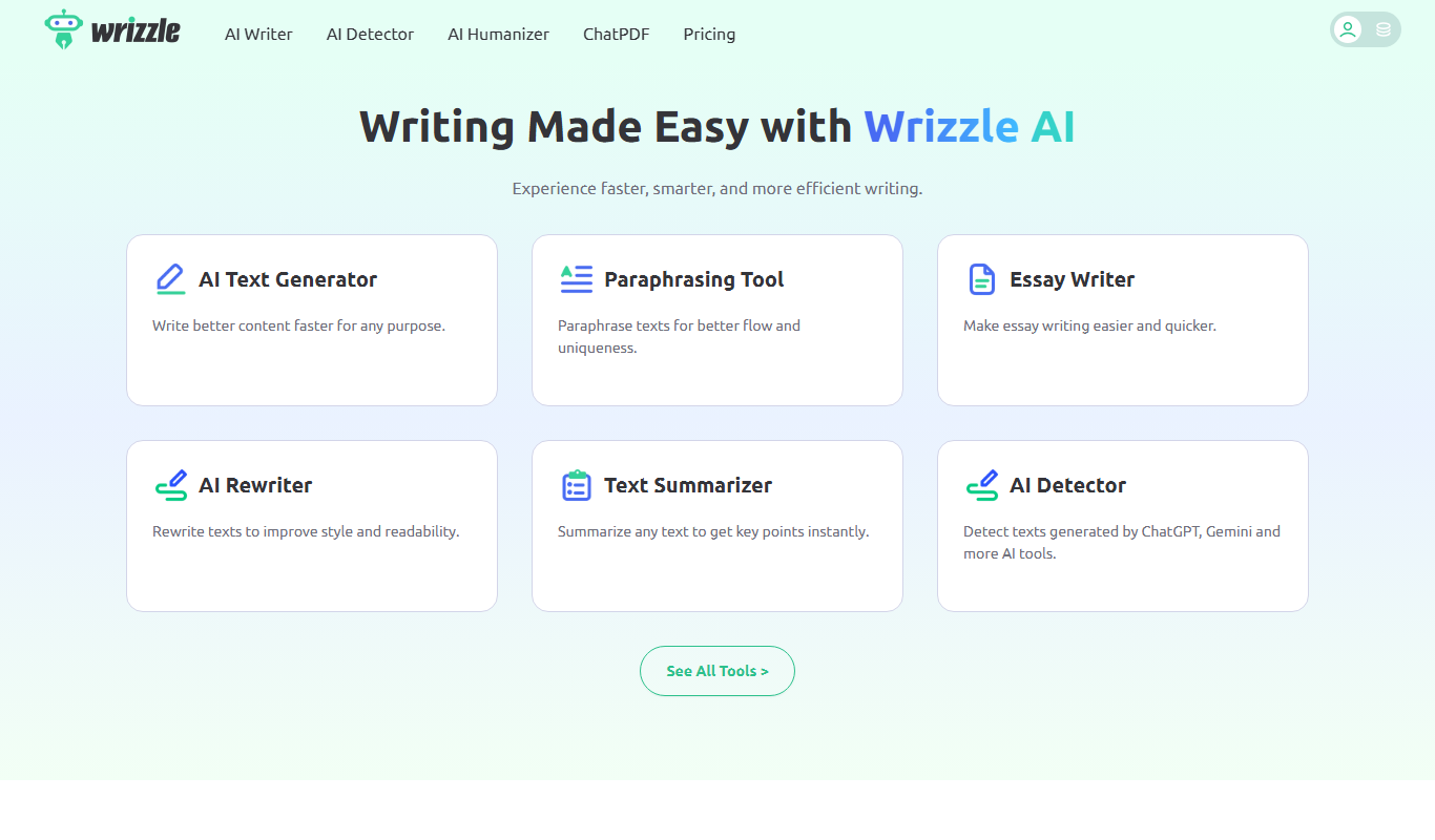 Wrizzle AI app screenshot