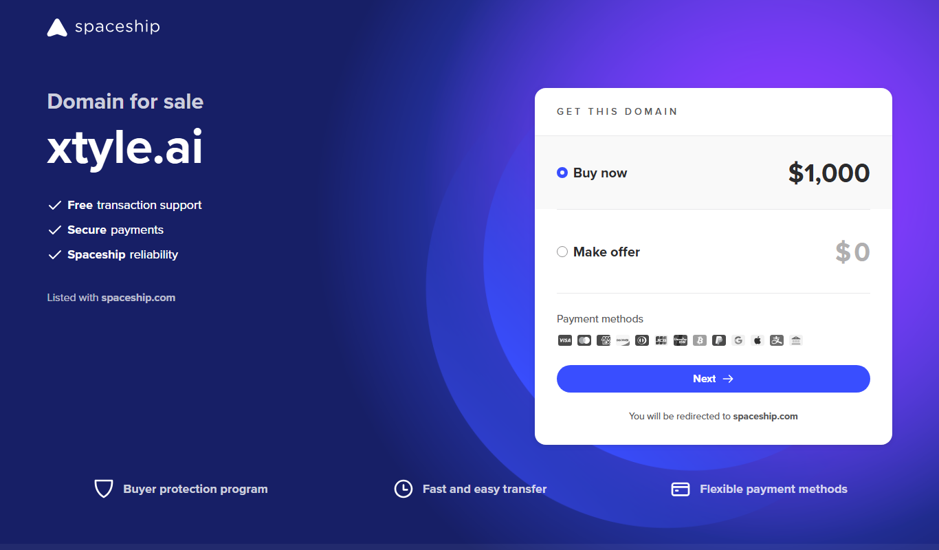 Screenshot of the XtyleAI interface
