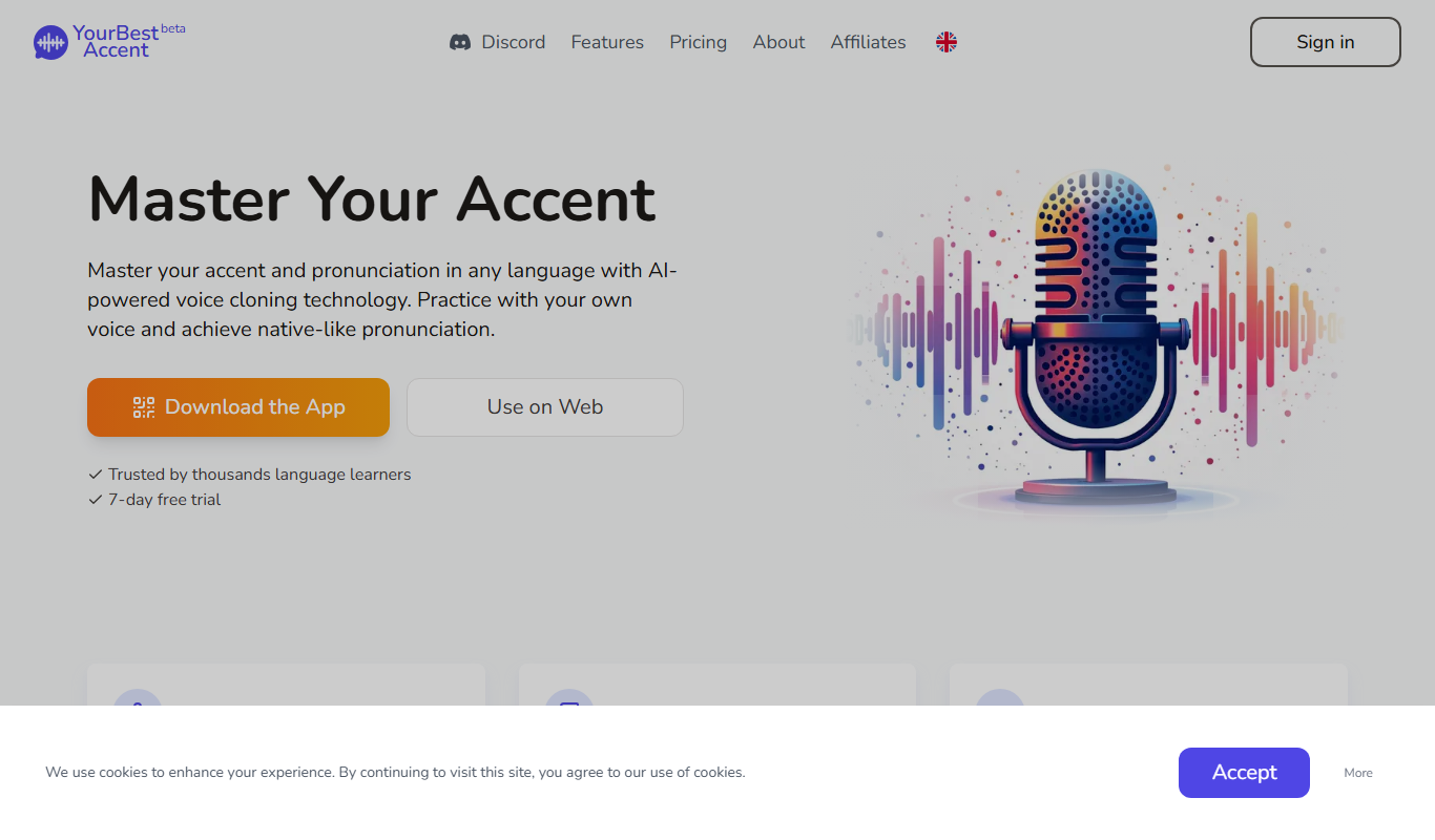 YourBestAccent.com app screenshot