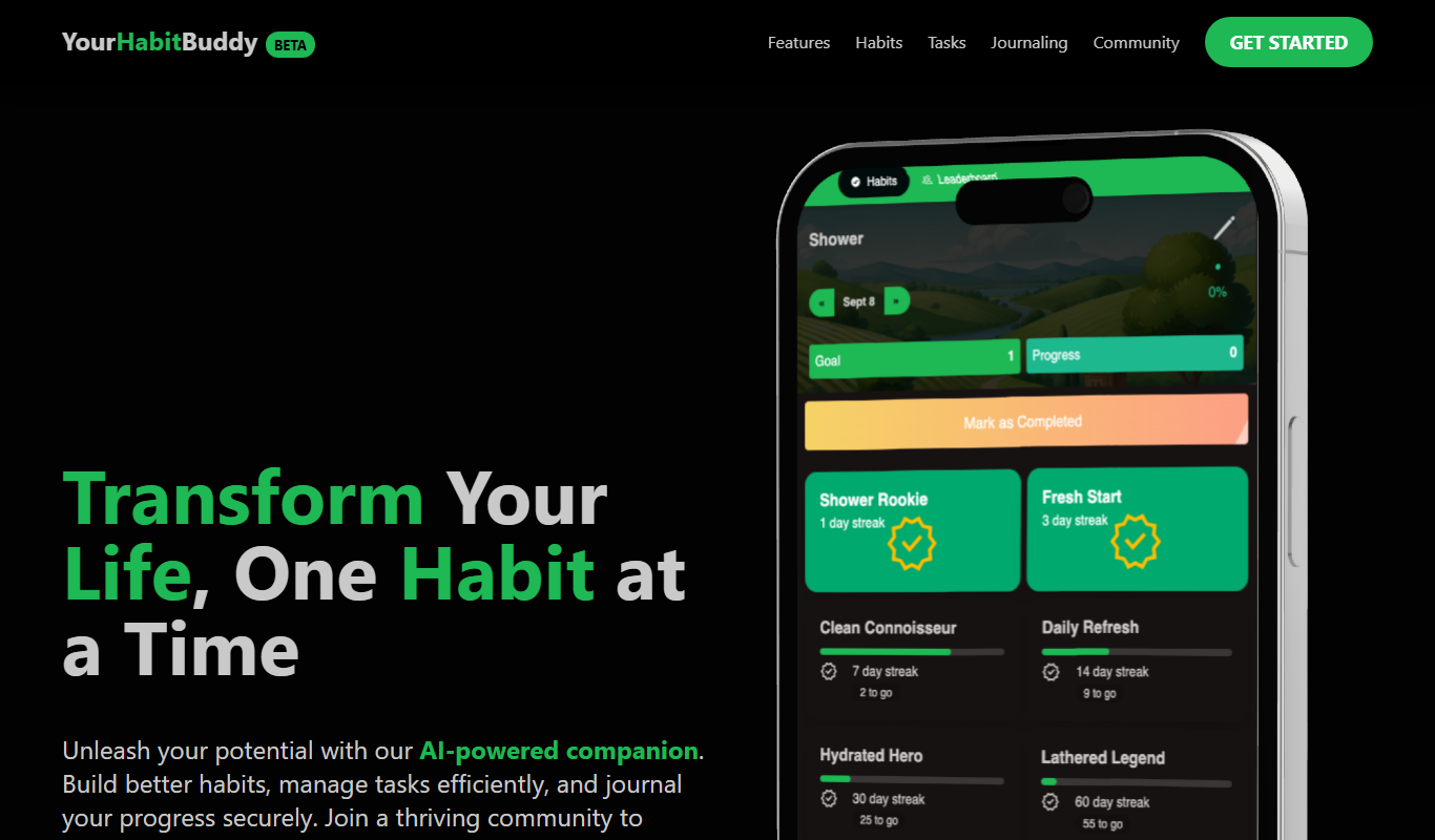 YourHabitBuddy app screenshot