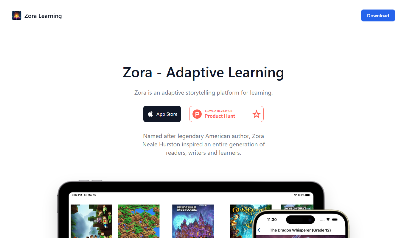 Zora Learning app screenshot