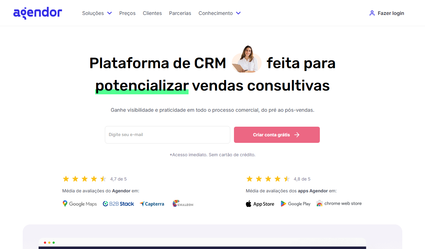 Agendor CRM app screenshot