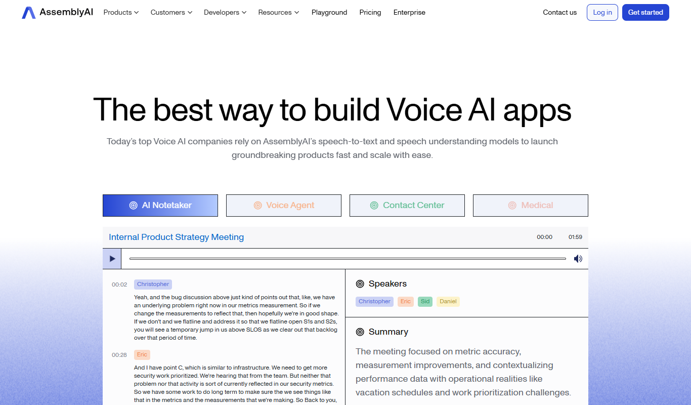 AssemblyAI app screenshot