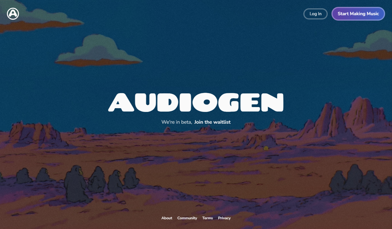 Screenshot of the Audiogen interface