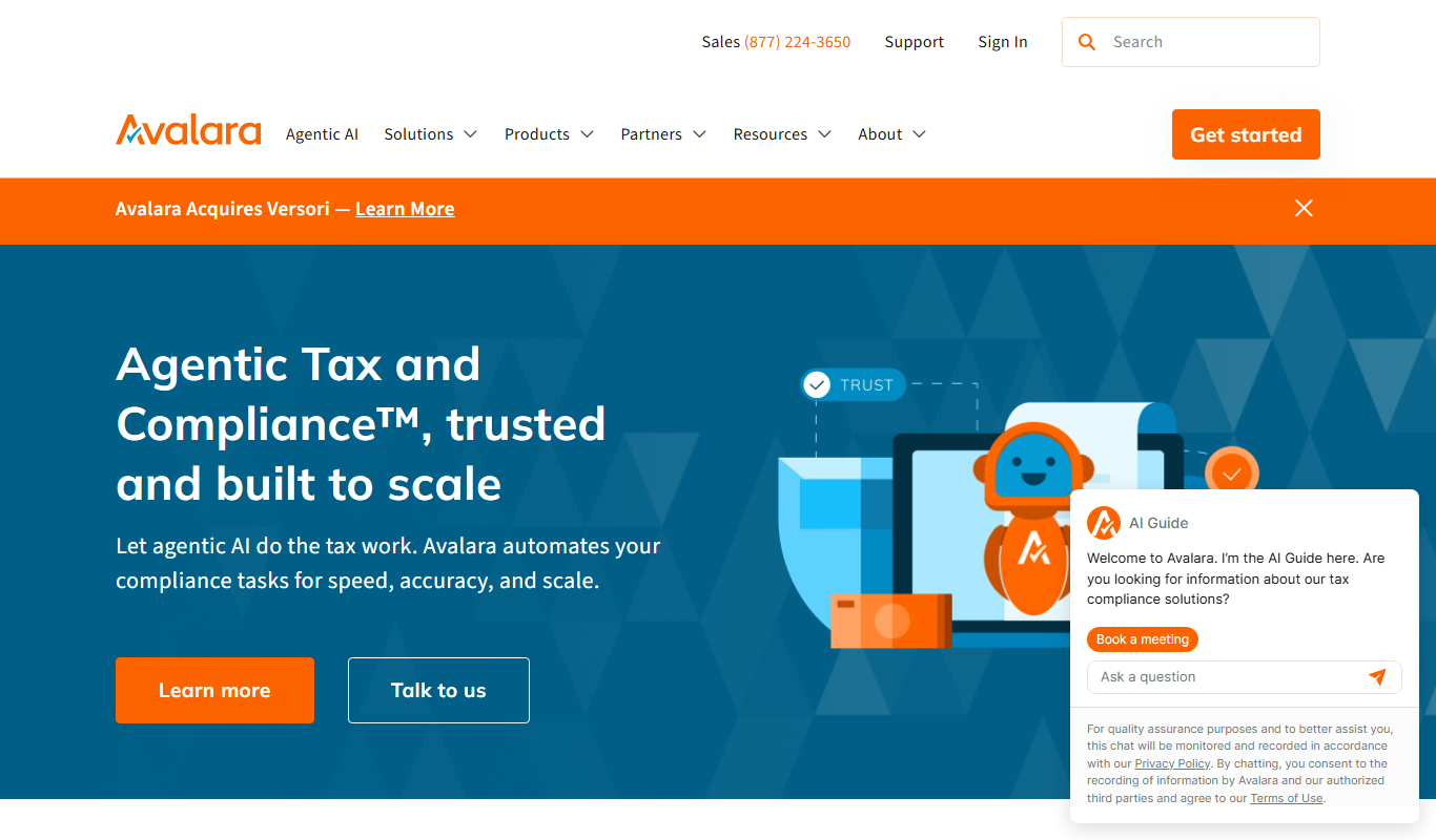 Avalara app screenshot