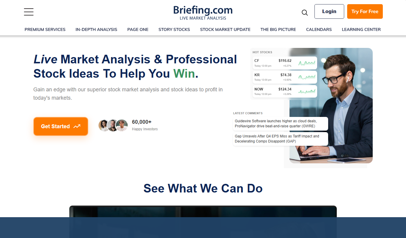 Briefing.com app screenshot