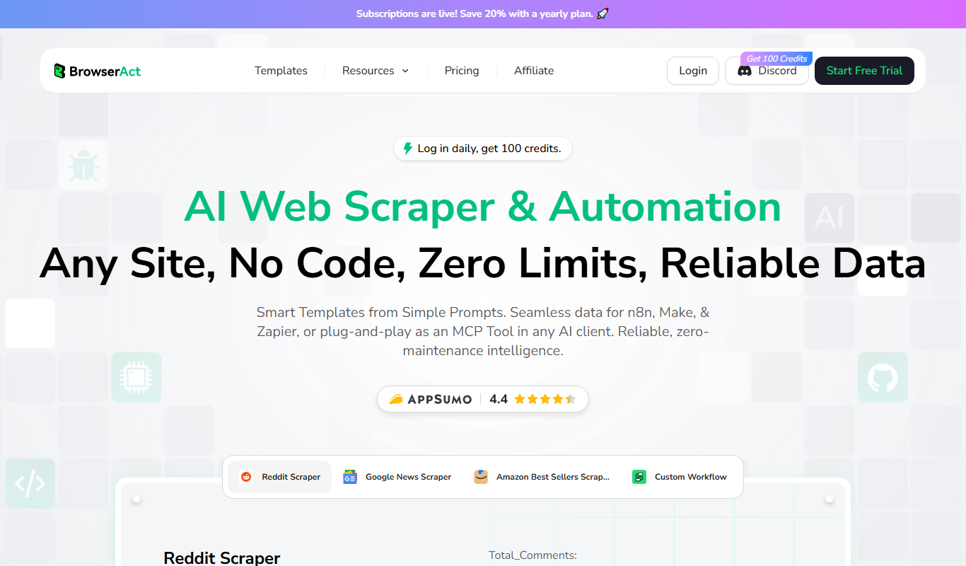 BrowserAct app screenshot