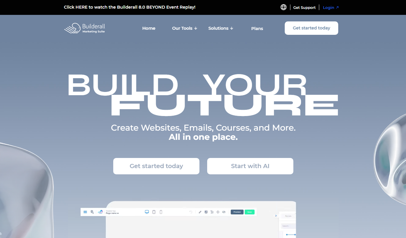 Screenshot of the Builderall interface