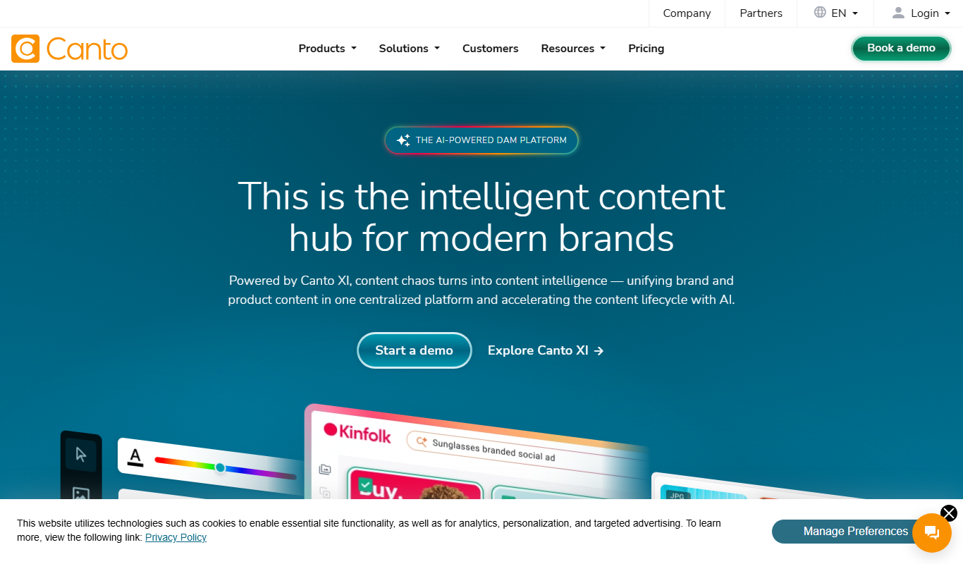 Screenshot of the Canto interface