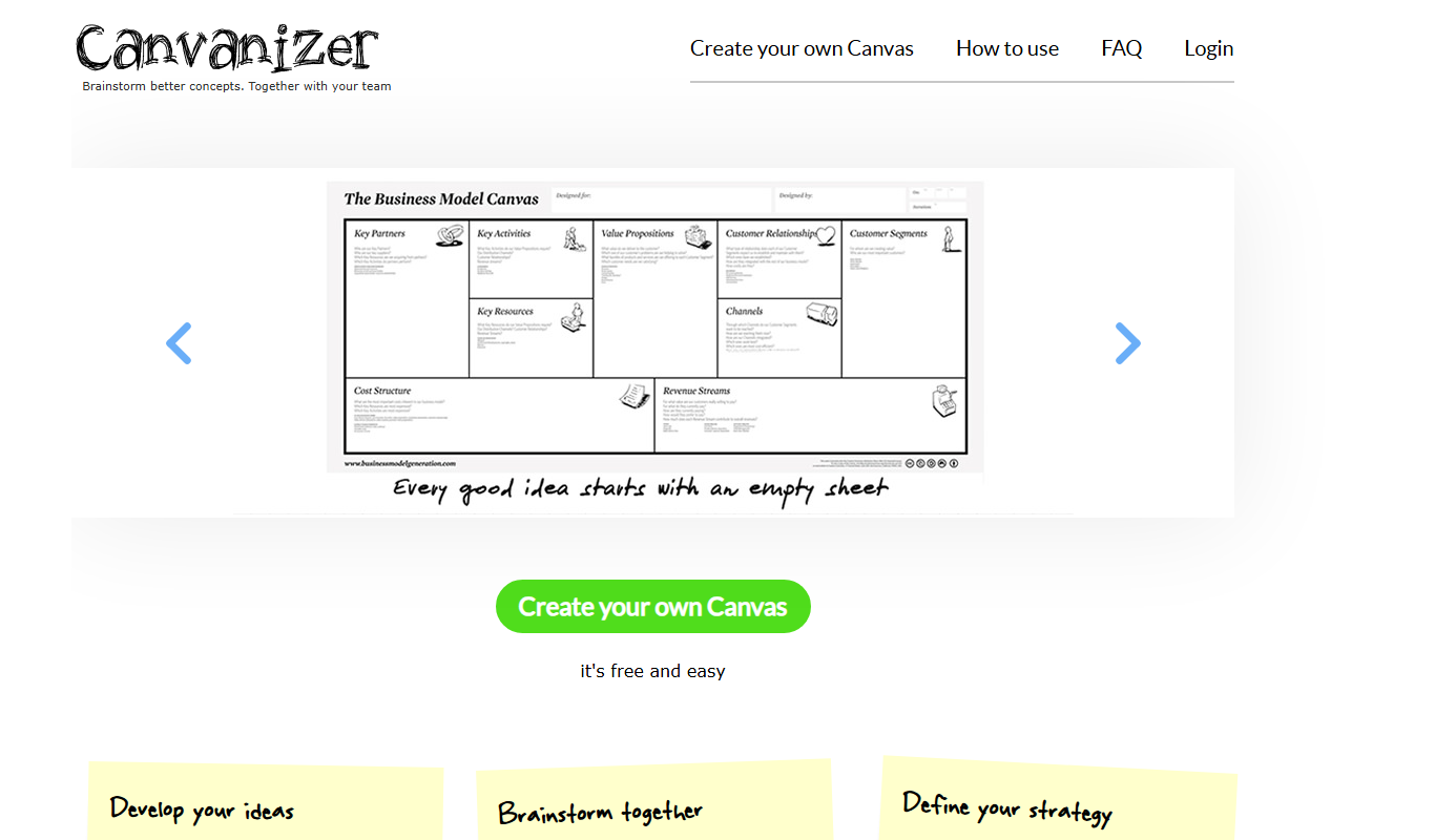Screenshot of the Canvanizer interface