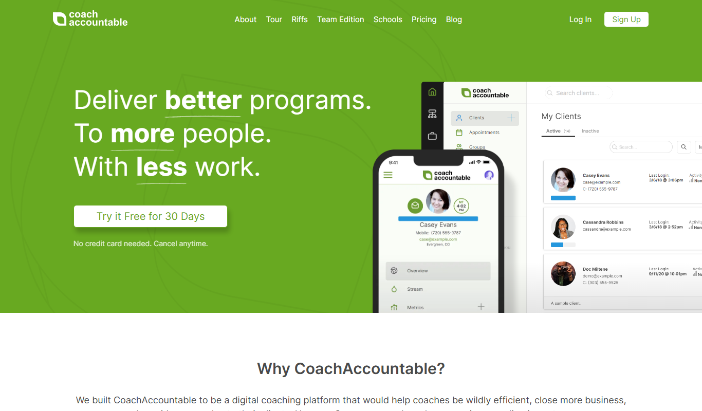 CoachAccountable app screenshot