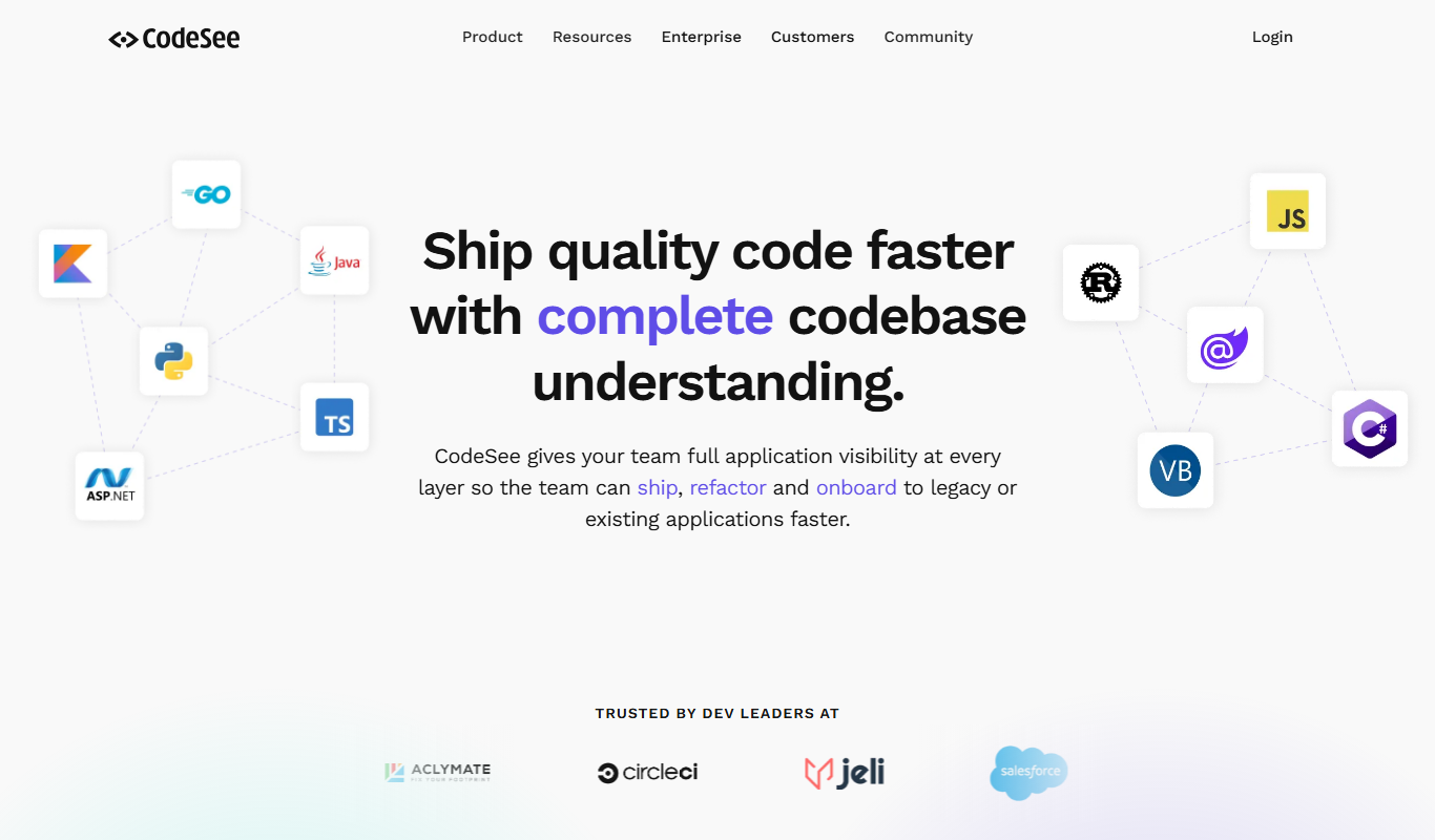 CodeSee screenshot featuring the product interface, navigation, and essential tools