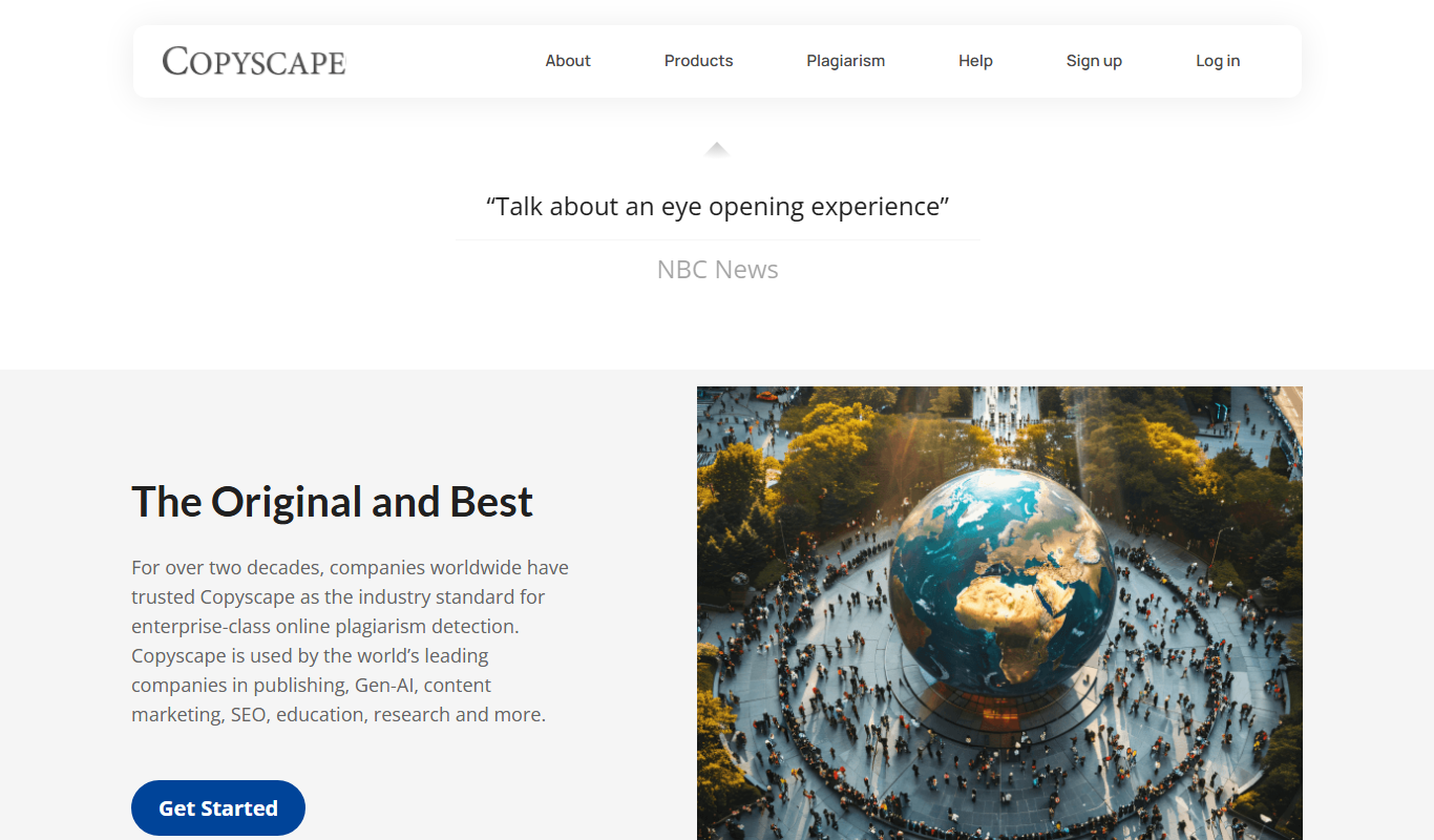 Copyscape app screenshot