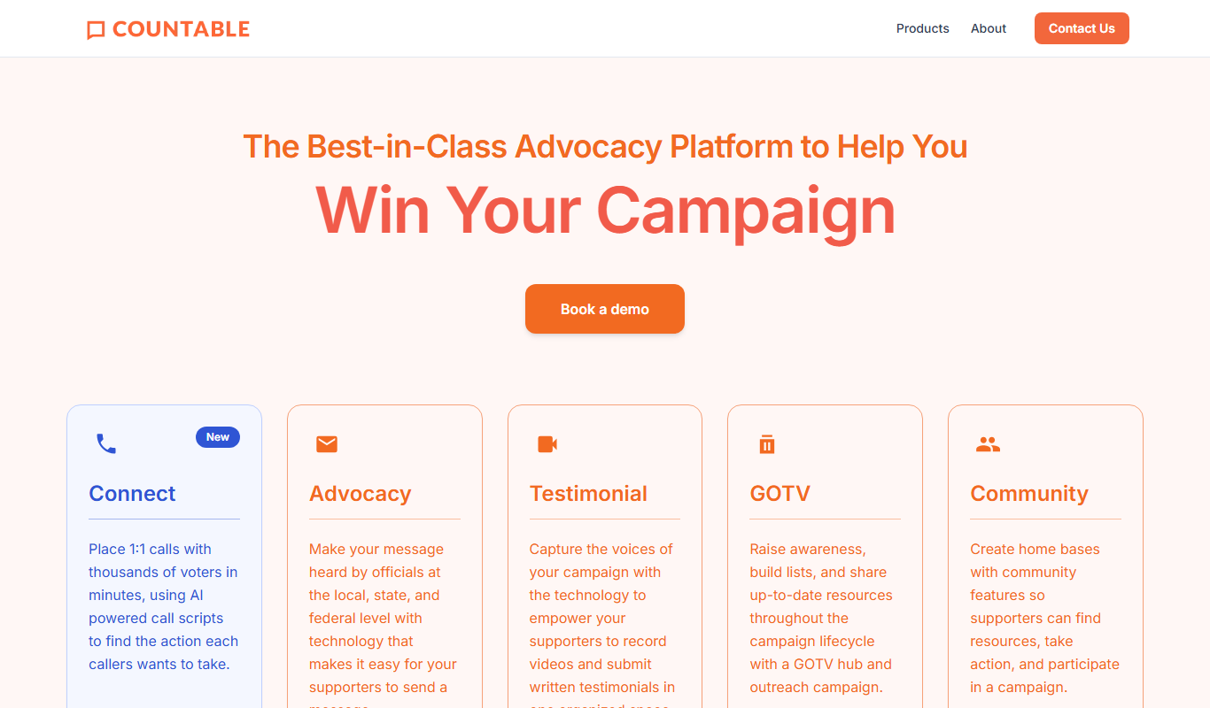 Screenshot of the Countable interface