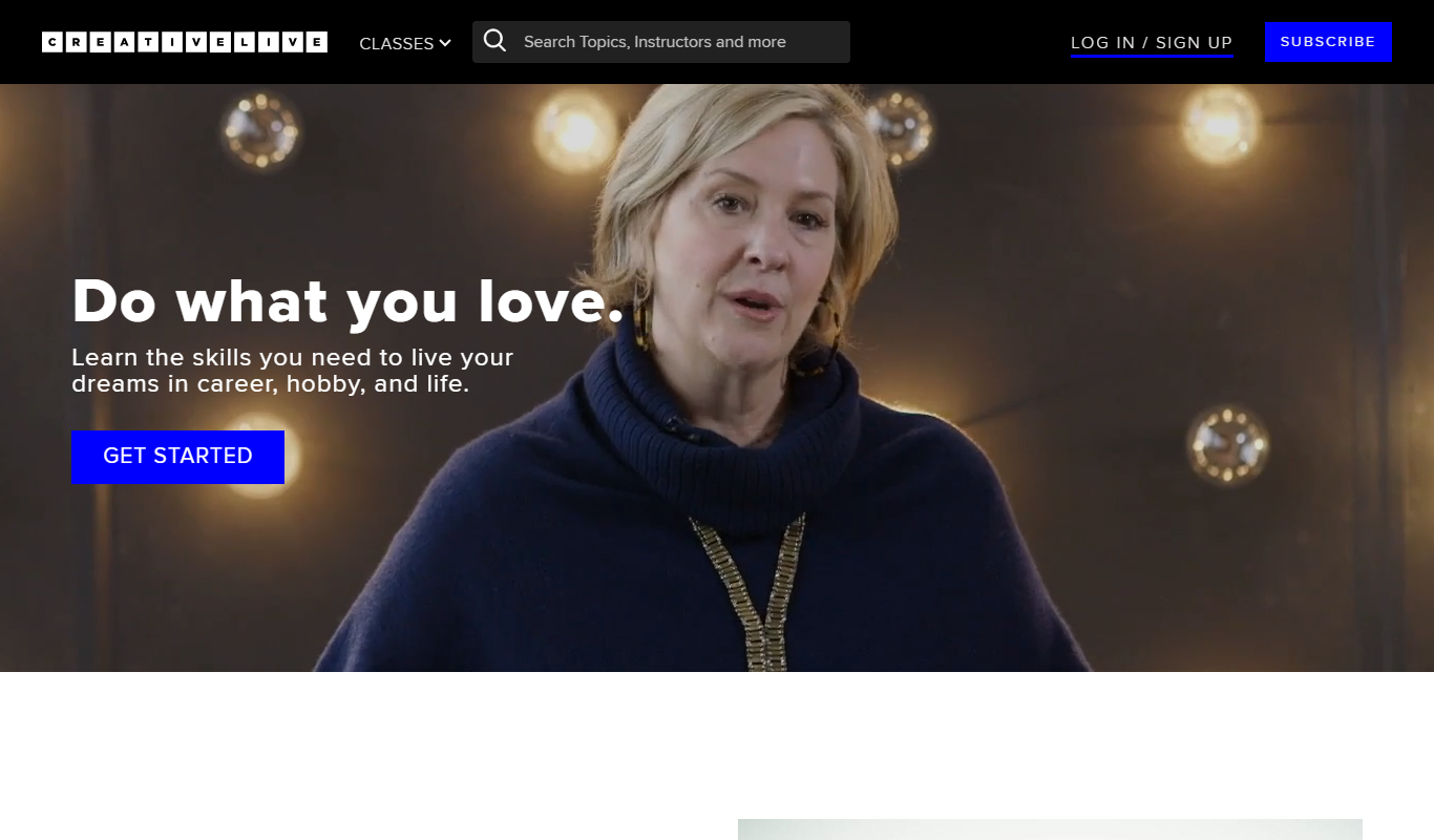 Screenshot of the CreativeLive interface