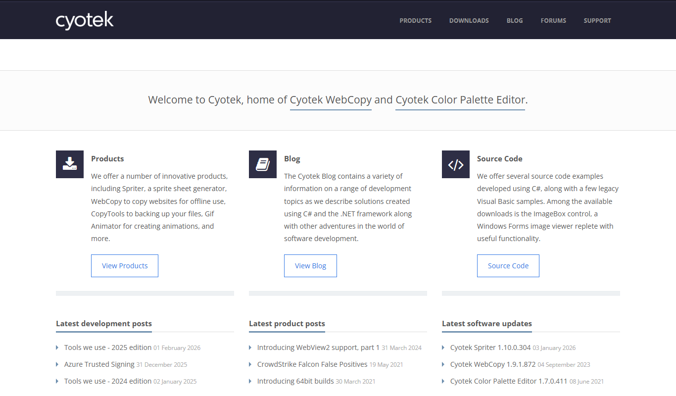 Screenshot of the Cyotek WebCopy interface