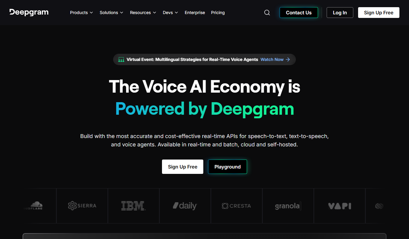 Deepgram app screenshot