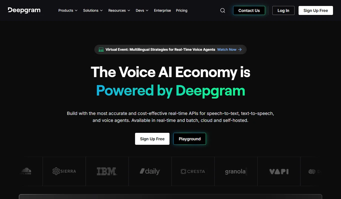 Deepgram AI Speech-to-Text Platform For Accurate Audio Transcription