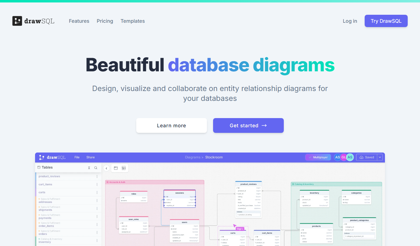 DrawSQL app screenshot