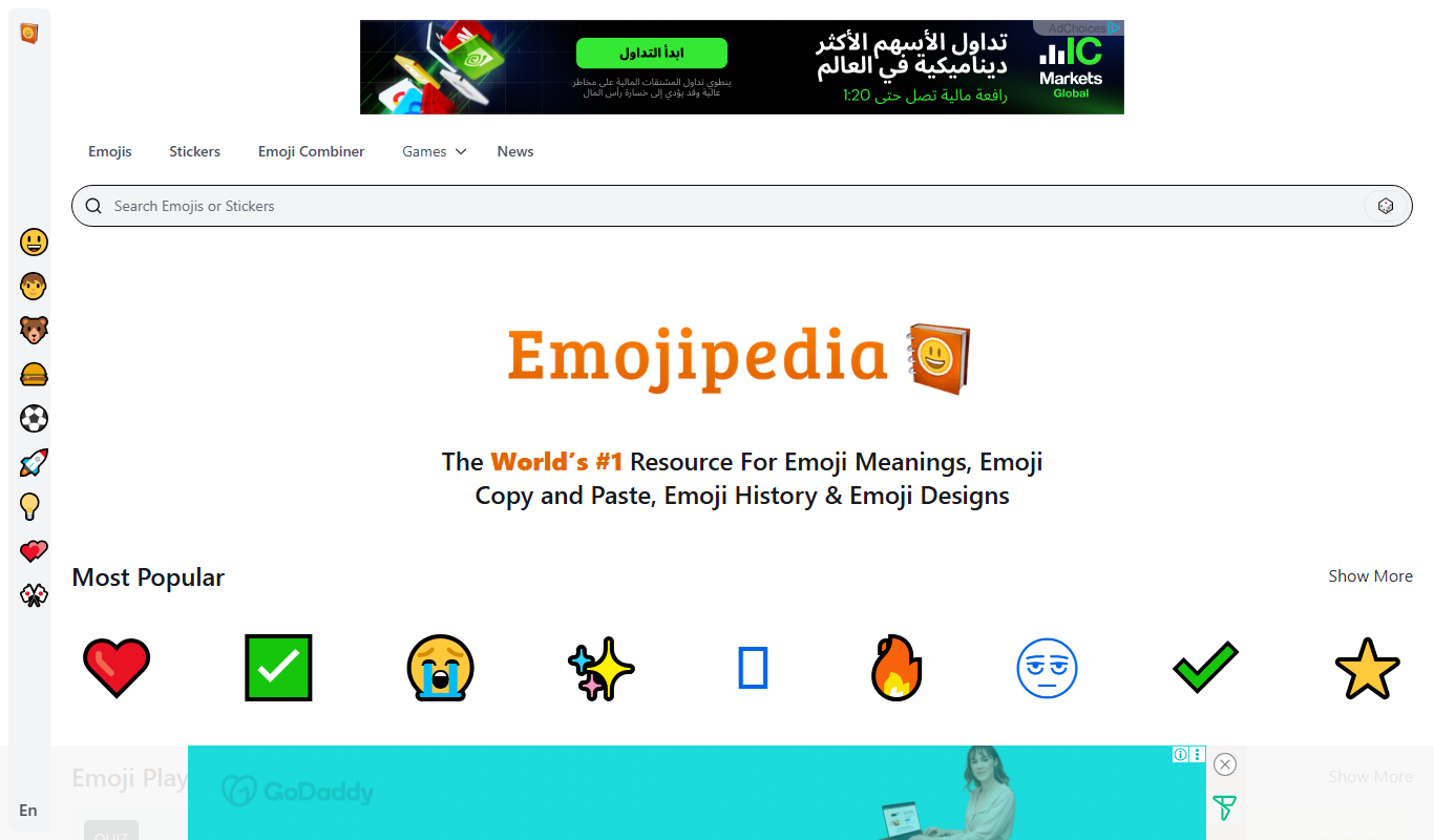 Screenshot of the Emojipedia interface