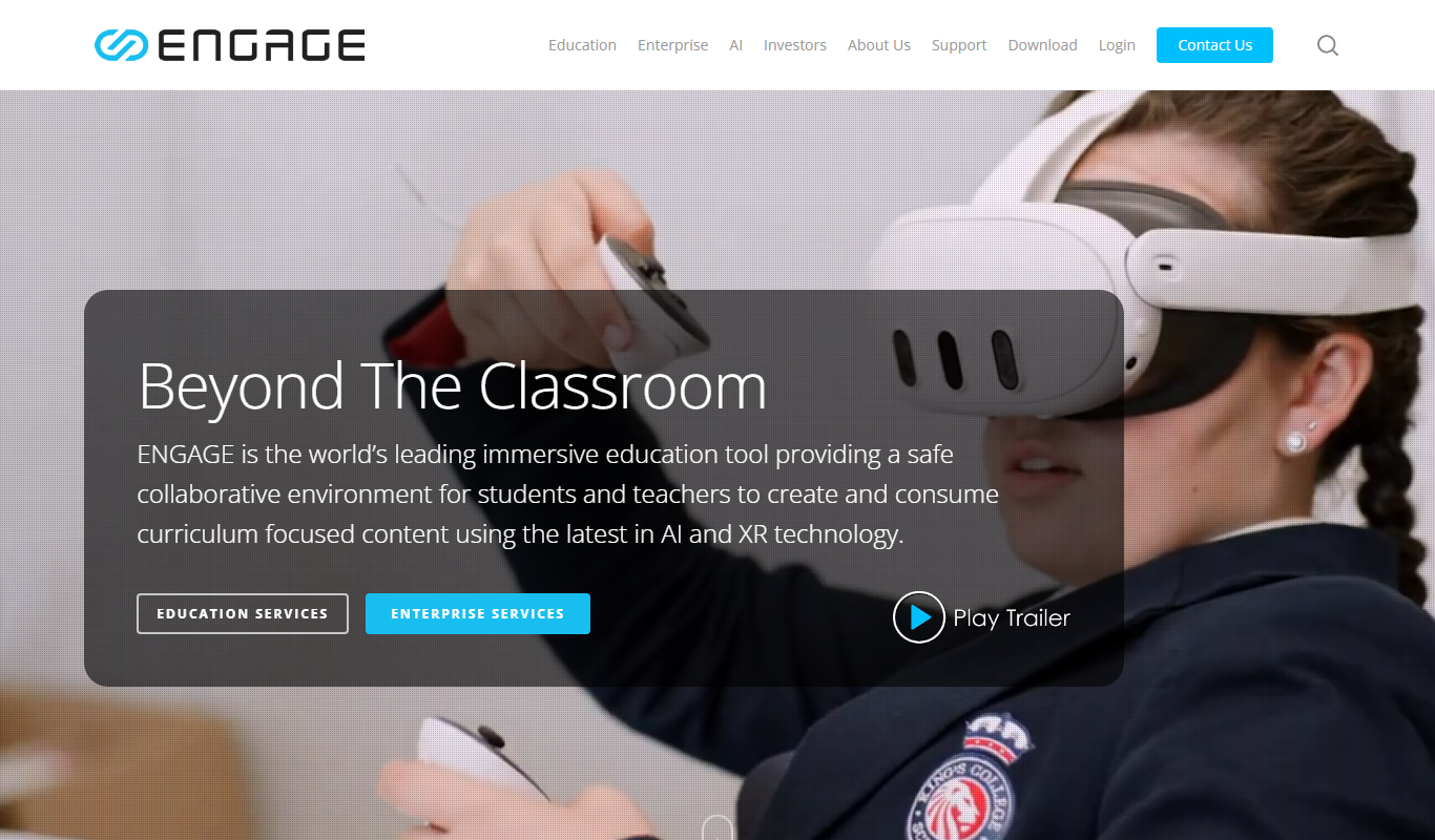 Screenshot of the Engage VR interface