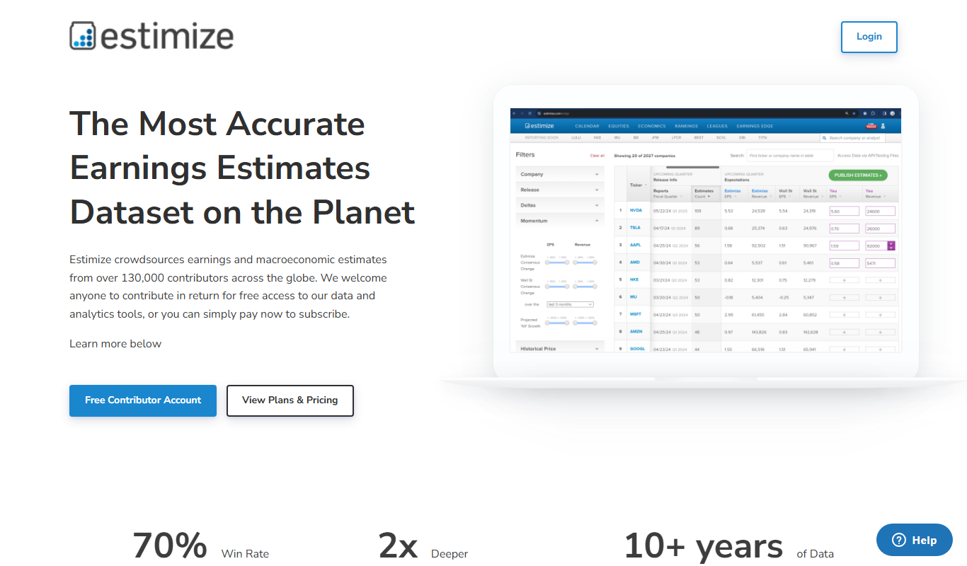Estimize app screenshot
