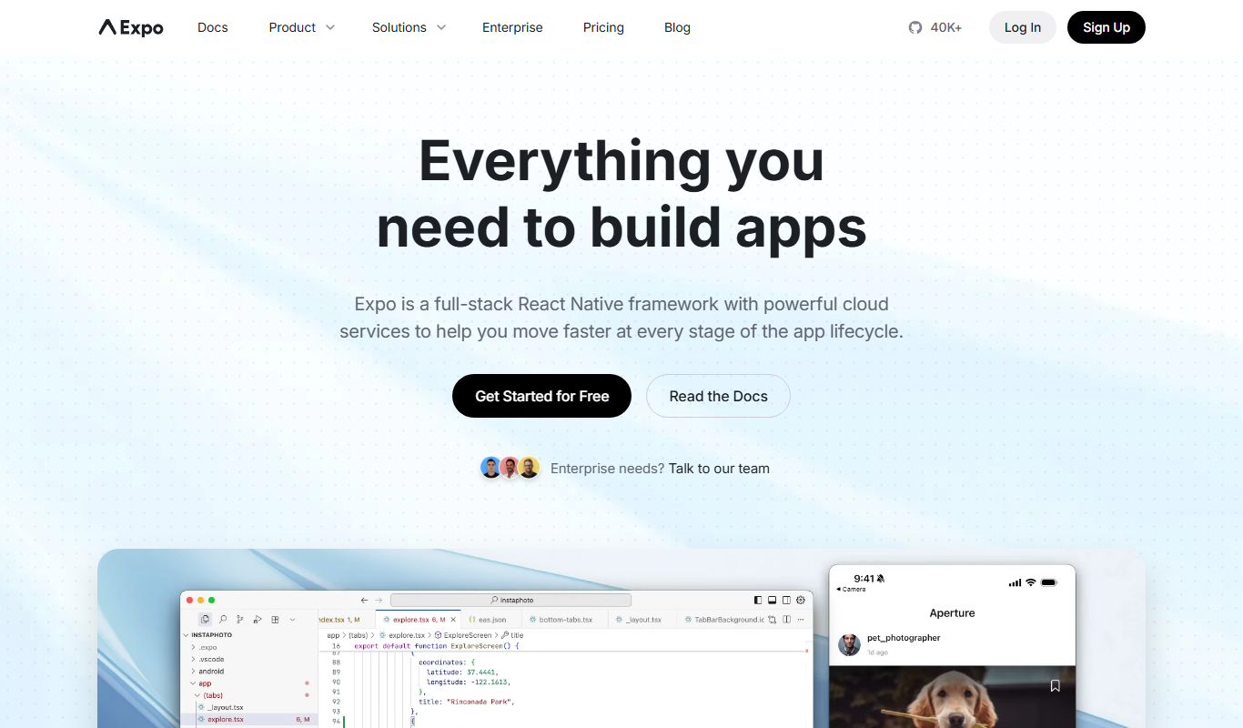 Expo app screenshot