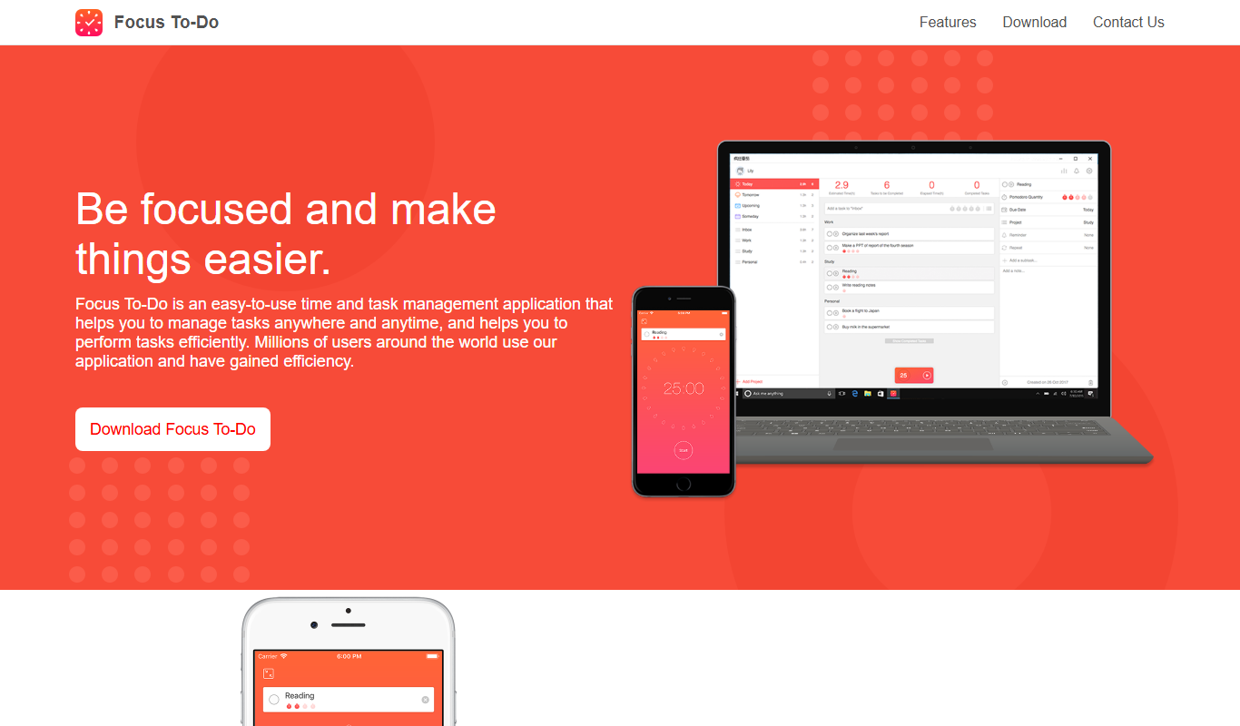 Focus To-Do app screenshot