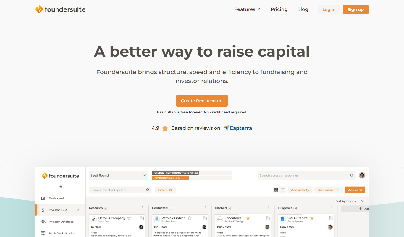 Foundersuite app screenshot