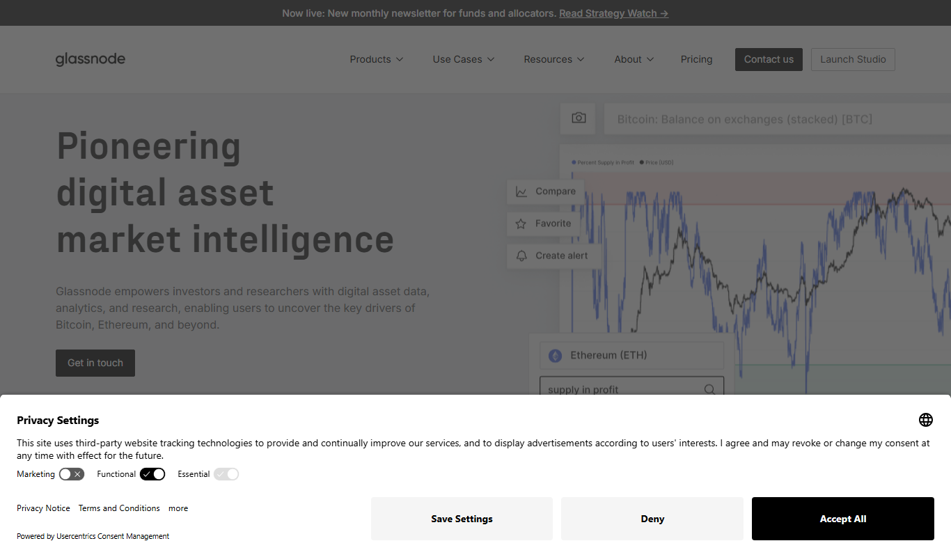 Glassnode app screenshot