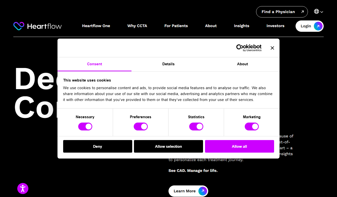 HeartFlow app screenshot