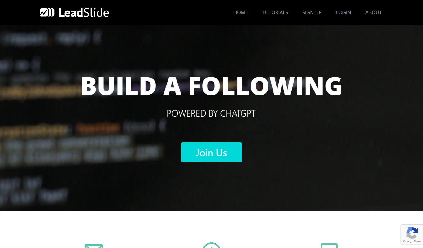 Screenshot of the LeadSlide interface