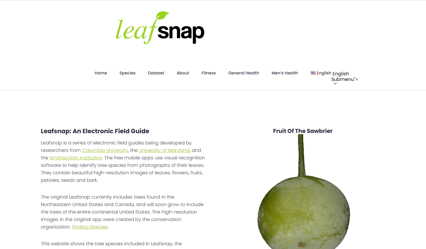 LeafSnap app screenshot