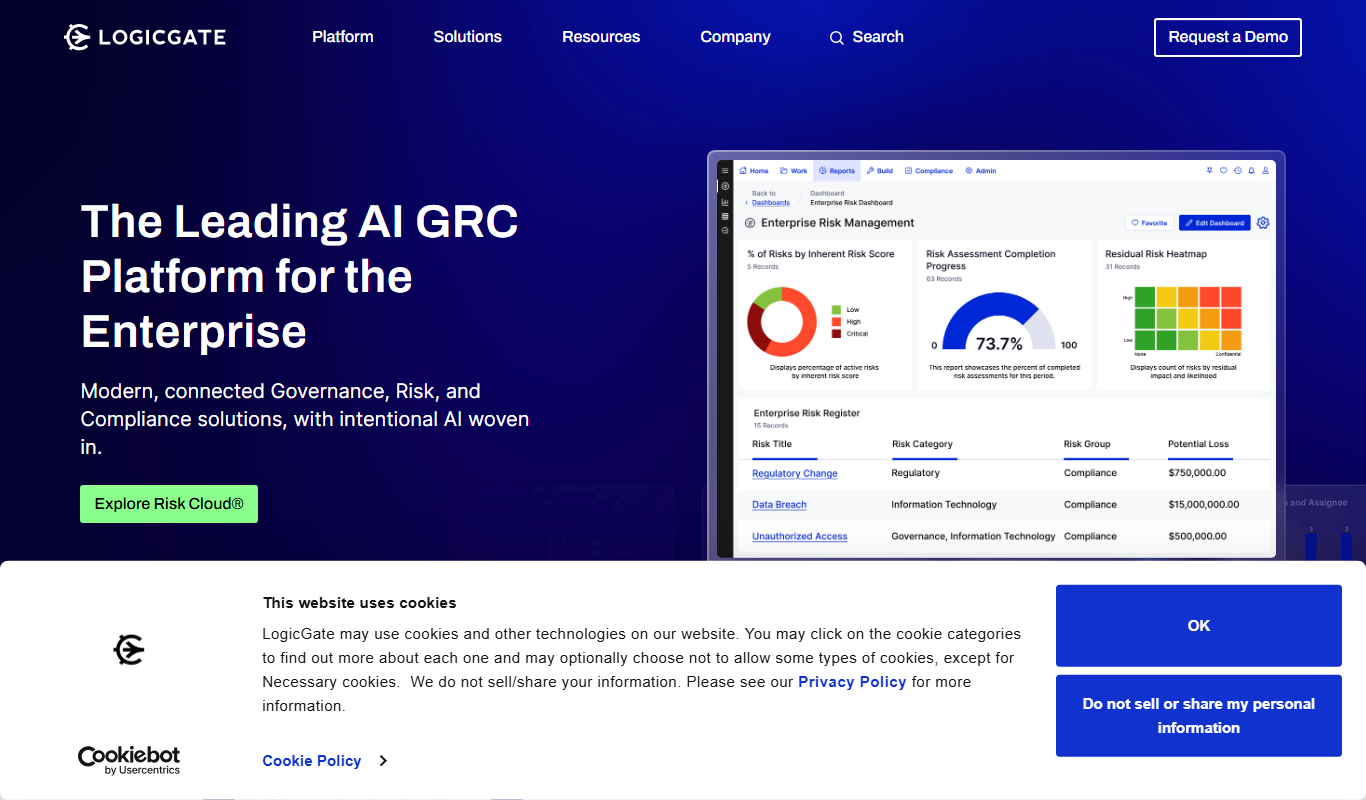 LogicGate GRC Platform For Risk Management And Compliance Automation