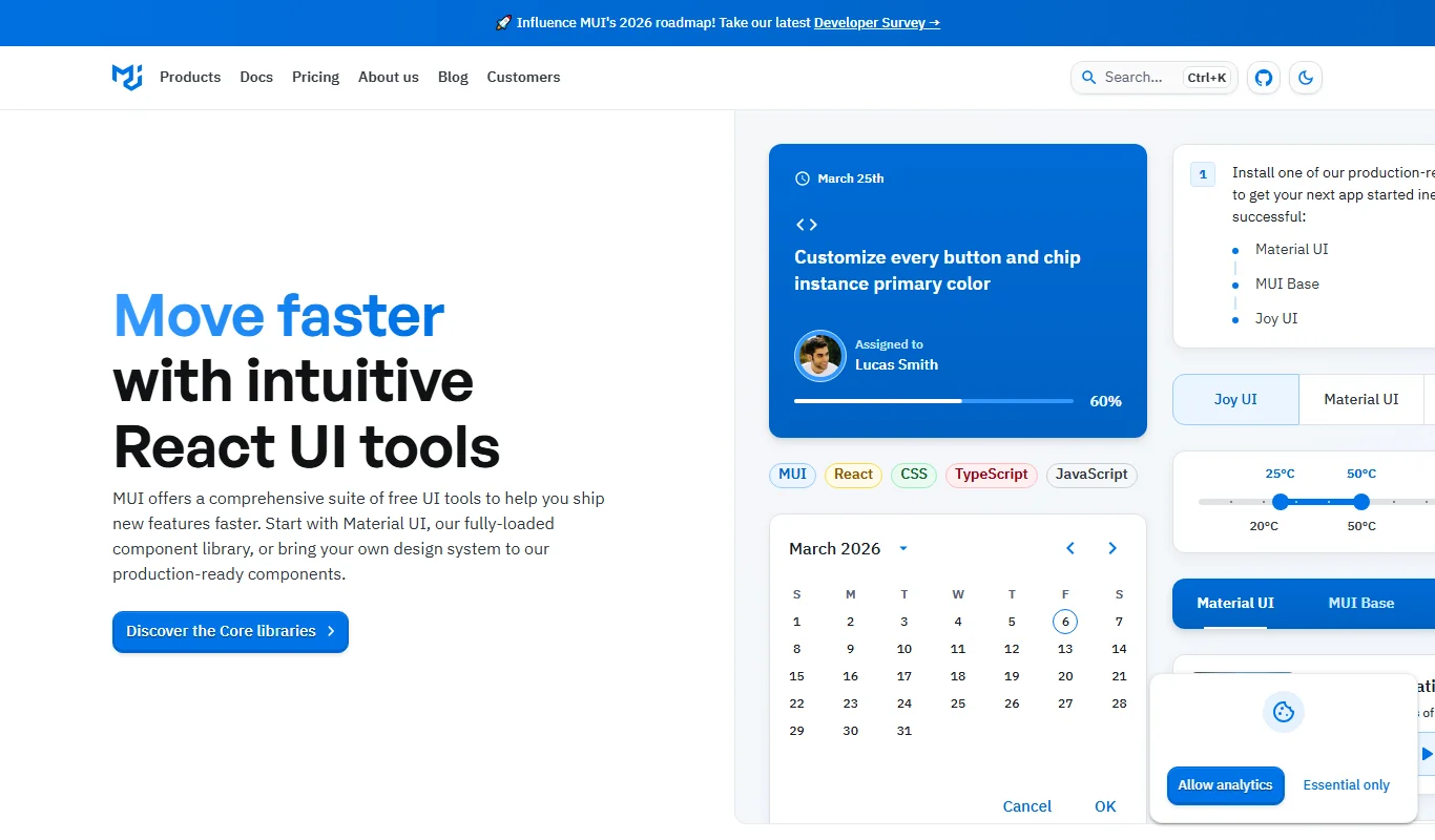 Ant Design UI Framework For React - Enterprise Web Components
