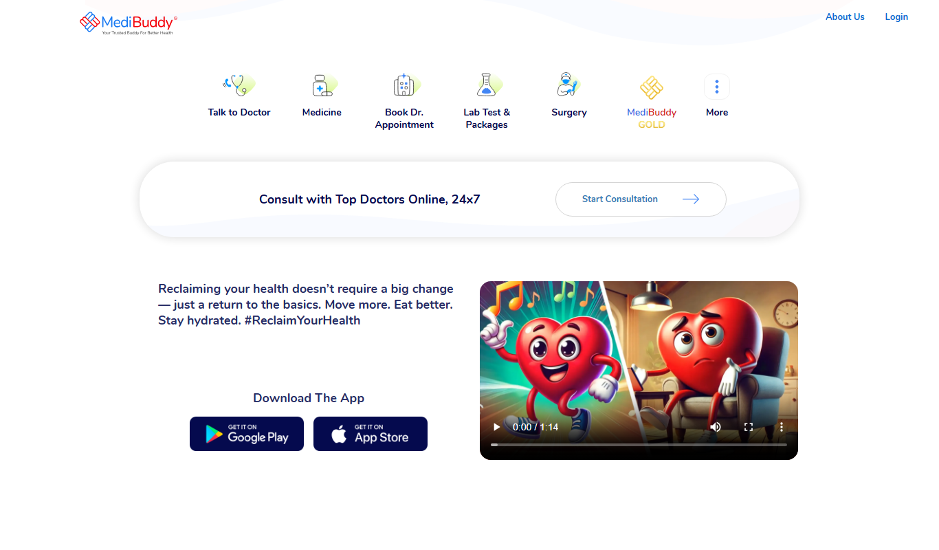 MediBuddy app screenshot