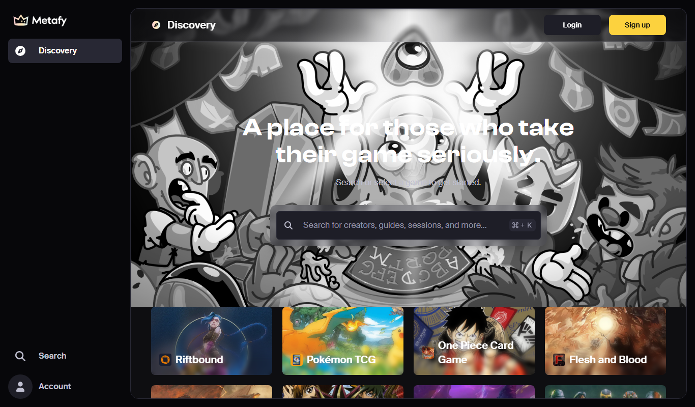 Screenshot of the Metafy interface