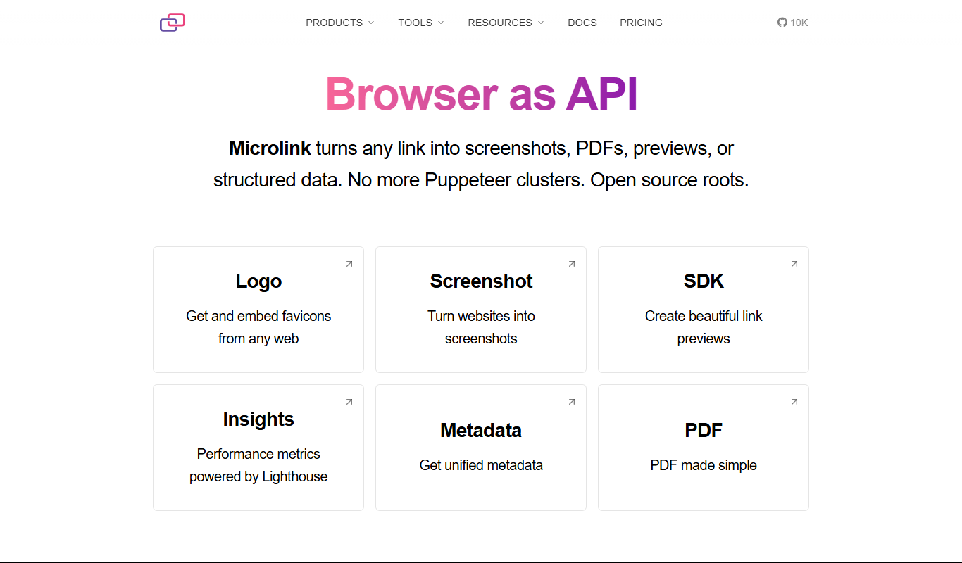 Microlink app screenshot