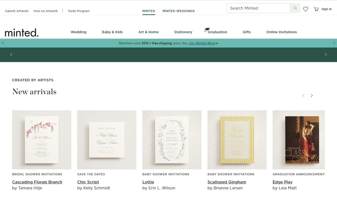 Minted app screenshot