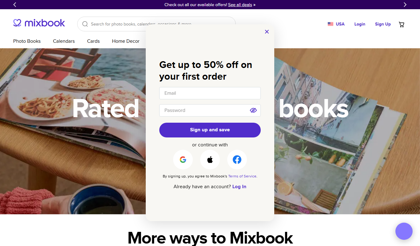 Screenshot of the Mixbook interface