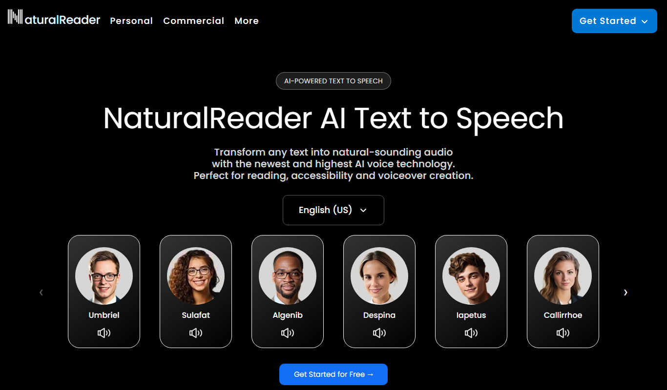 Natural Reader app screenshot