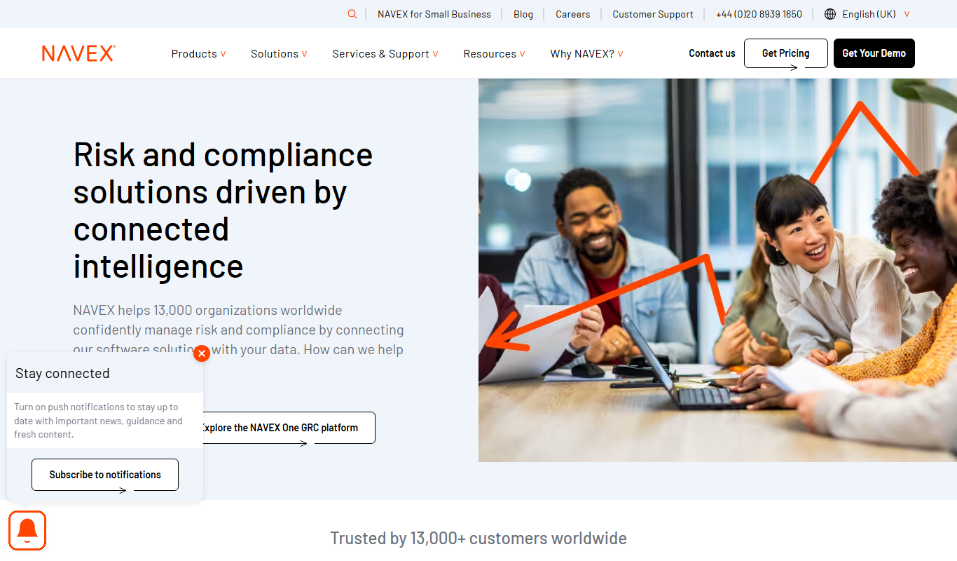 NAVEX Global interface screenshot highlighting the main features and user experience